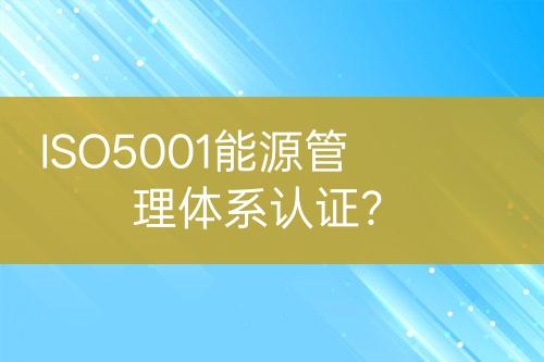 ISO5001能源管理體系認證?