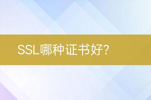 SSL哪種證書好?