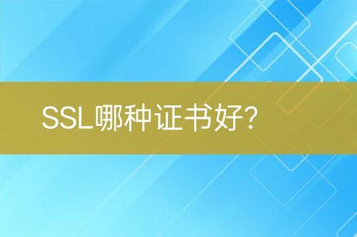 SSL哪種證書好？