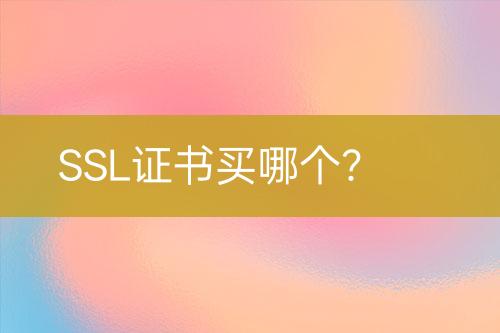SSL證書買哪個(gè)?