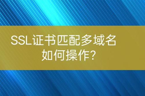SSL證書匹配多域名如何操作?