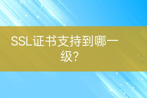 SSL證書支持到哪一級(jí)？