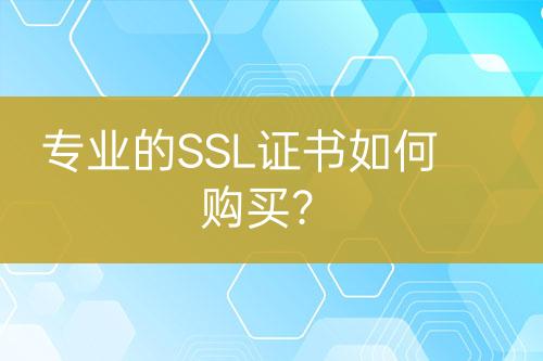 專業(yè)的SSL證書如何購買？