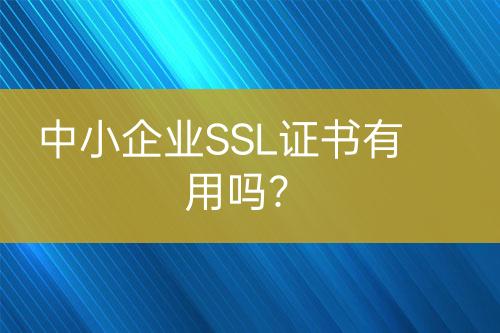 中小企業(yè)SSL證書有用嗎？
