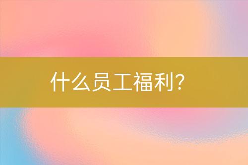 什么員工福利？