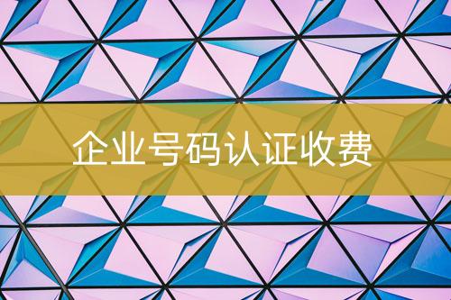 企業(yè)號碼認(rèn)證收費(fèi)