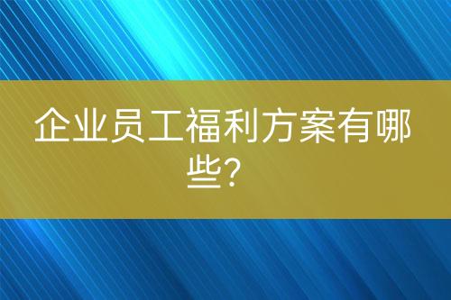 企業(yè)員工福利方案有哪些?