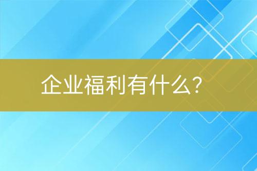 企業(yè)福利有什么?