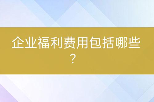 企業(yè)福利費(fèi)用包括哪些？