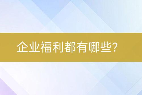 企業(yè)福利都有哪些?