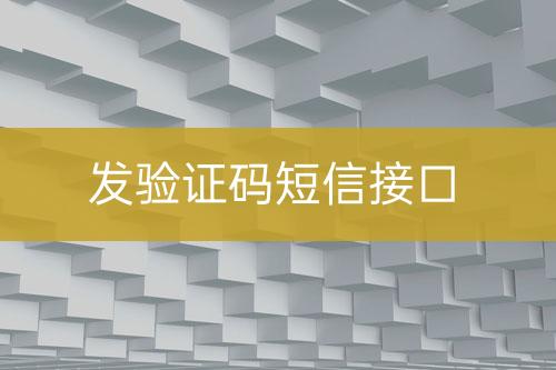 發(fā)驗證碼短信接口