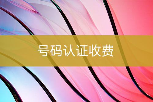 號(hào)碼認(rèn)證收費(fèi)