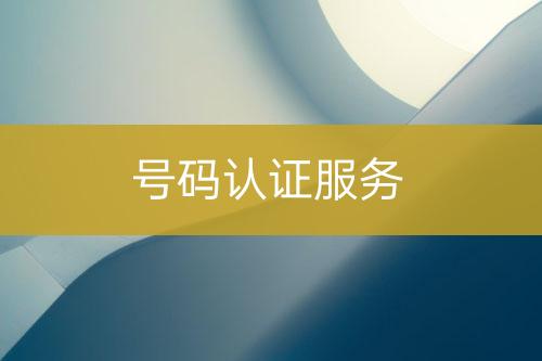 號碼認(rèn)證服務(wù)