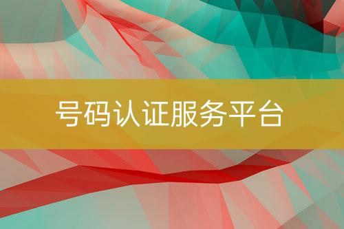 號碼認證服務(wù)平臺