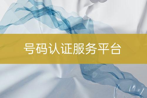 號碼認證服務(wù)平臺