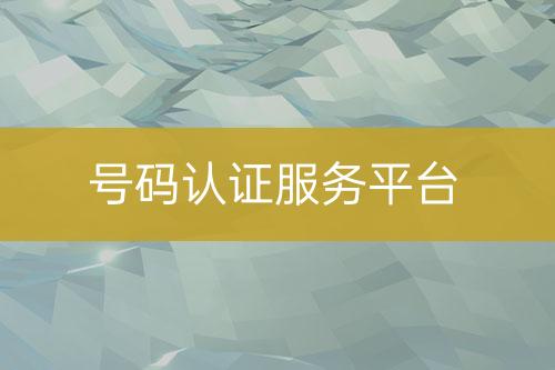 號(hào)碼認(rèn)證服務(wù)平臺(tái)