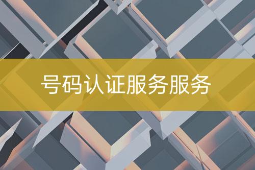號碼認(rèn)證服務(wù)服務(wù)