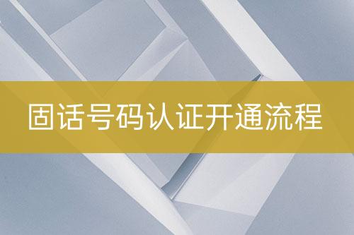 固話號(hào)碼認(rèn)證上線流程