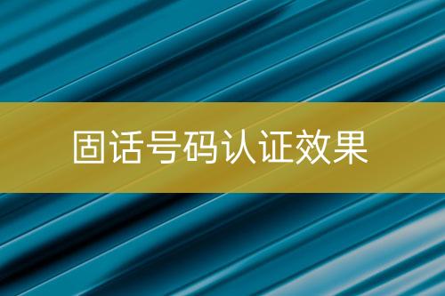 固話號碼認證效果