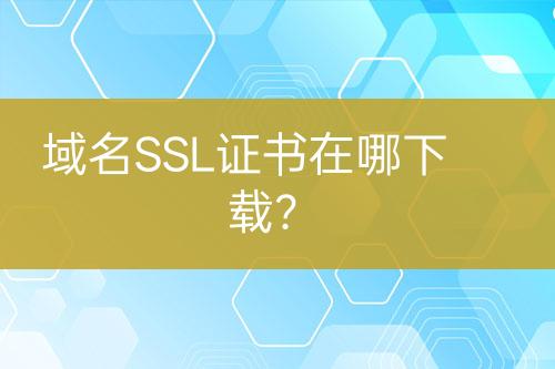 域名SSL證書在哪下載?