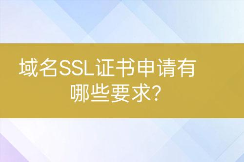 域名SSL證書申請有哪些要求？