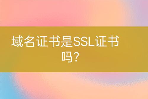 域名證書是SSL證書嗎？