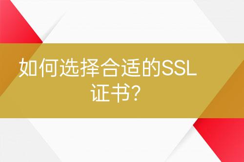 如何選擇合適的SSL證書?