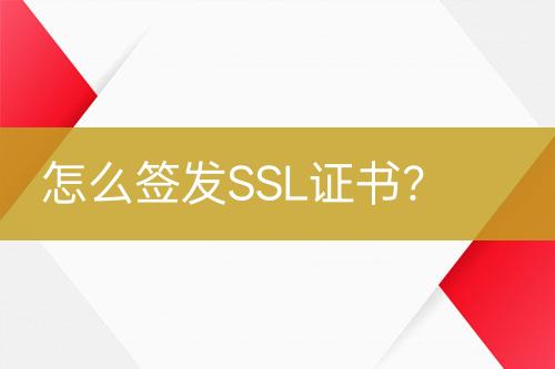 怎么簽發(fā)SSL證書(shū)？