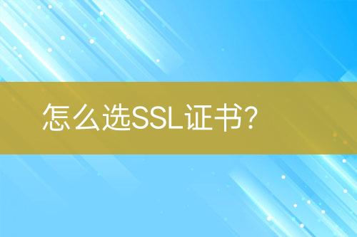 怎么選SSL證書？