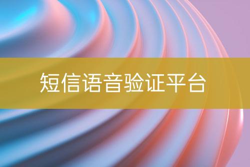 短信語(yǔ)音驗(yàn)證平臺(tái)