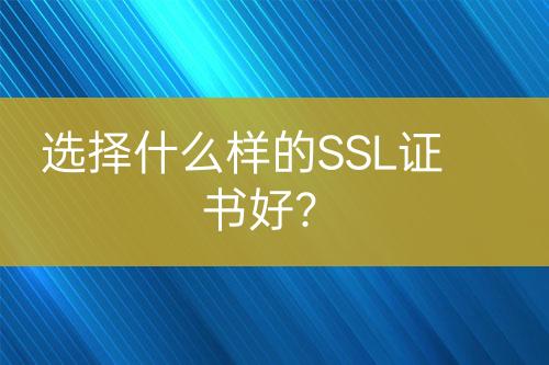 選擇什么樣的SSL證書好？