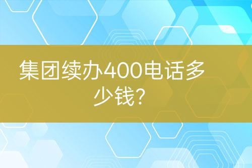 集團續(xù)辦400電話多少錢？