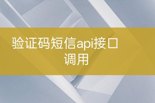 驗(yàn)證碼短信api接口調(diào)用