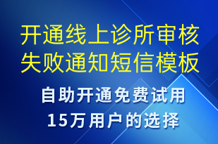 開通線上診所審核失敗通知-服務開通短信模板